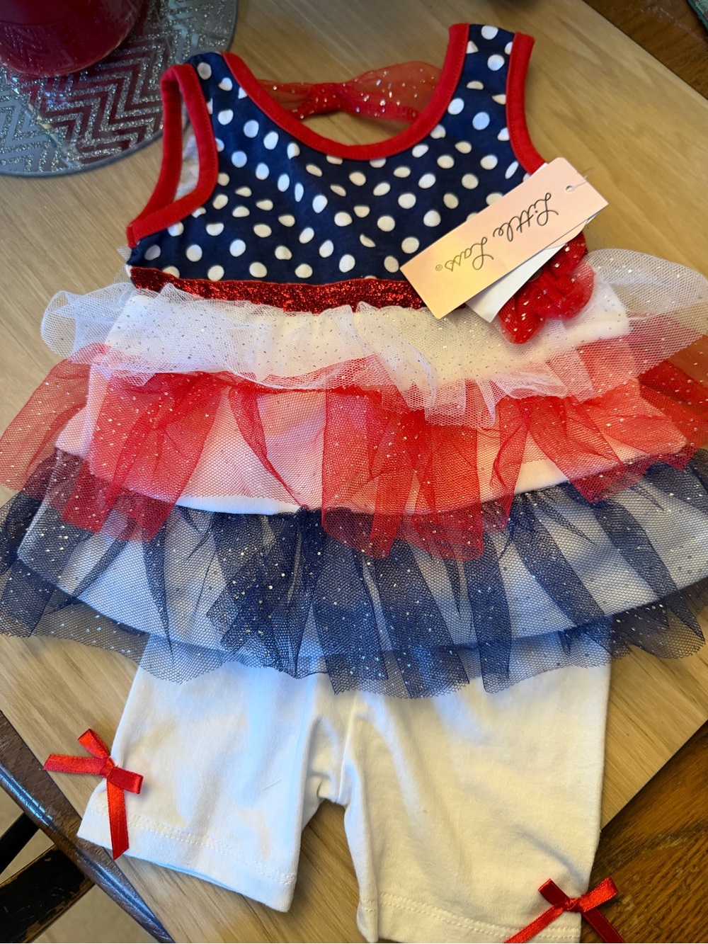 Little lass girls 12 month 2 piece patriotic outfit!
